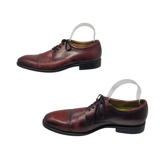 Florsheim Mens Oxblood Burgundy Leather Cap Toe Oxford Shoes 10 Professional - Picture 5 of 12